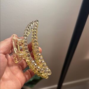 Hair clip Whimsical Spring wedding hairstyles Rhinestone crescent moon 5”